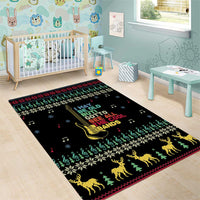 Christmas Vintage Guitar Area Rug Xmas Holiday Patterns - Wonder Print Shop