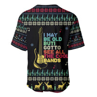 Christmas Vintage Guitar Baseball Jersey Xmas Holiday Patterns - Wonder Print Shop