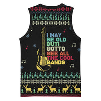 Christmas Vintage Guitar Basketball Jersey Xmas Holiday Patterns - Wonder Print Shop