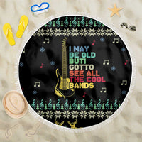 Christmas Vintage Guitar Beach Blanket Xmas Holiday Patterns - Wonder Print Shop