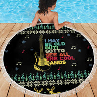 Christmas Vintage Guitar Beach Blanket Xmas Holiday Patterns - Wonder Print Shop