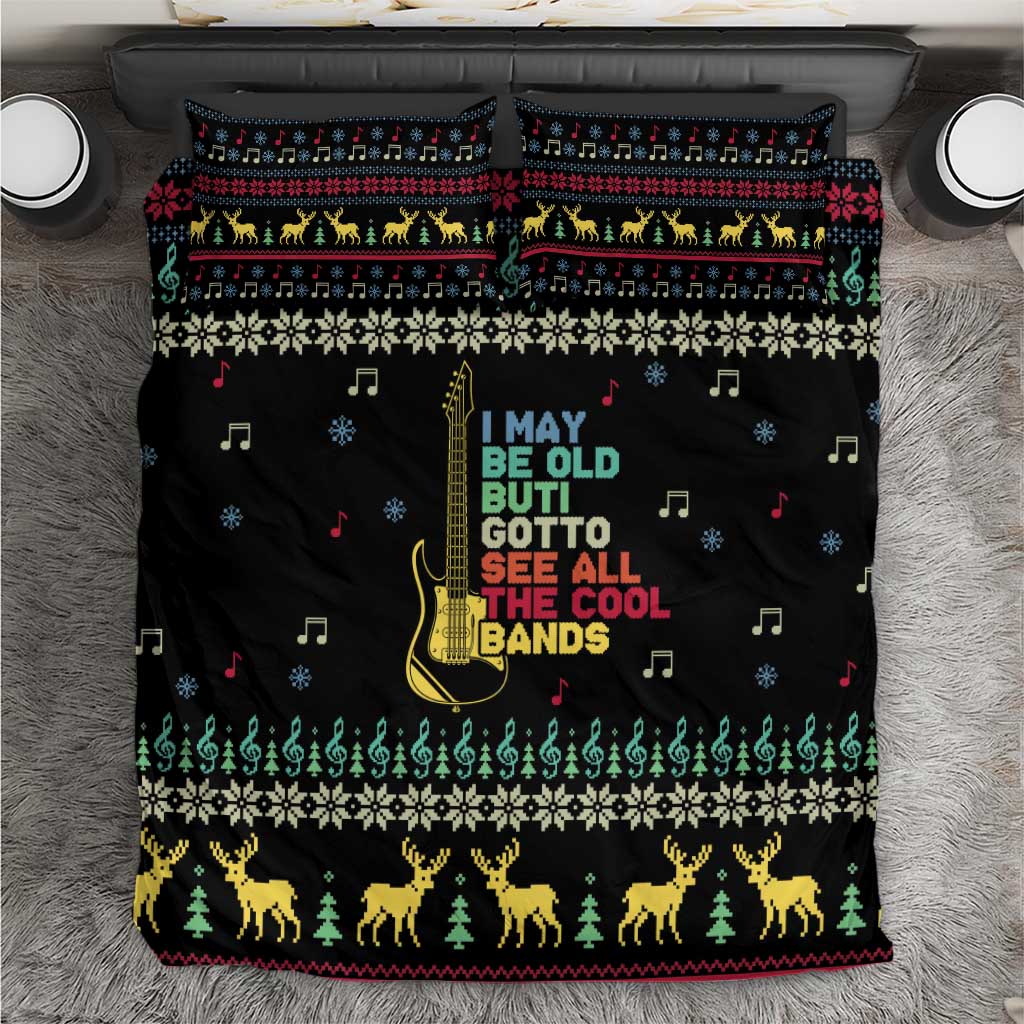Christmas Vintage Guitar Bedding Set Xmas Holiday Patterns - Wonder Print Shop