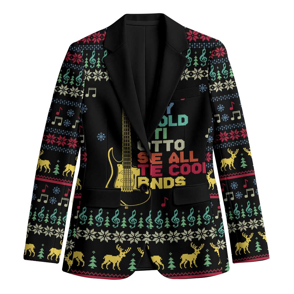 Christmas Vintage Guitar Blazer Xmas Holiday Patterns - Wonder Print Shop