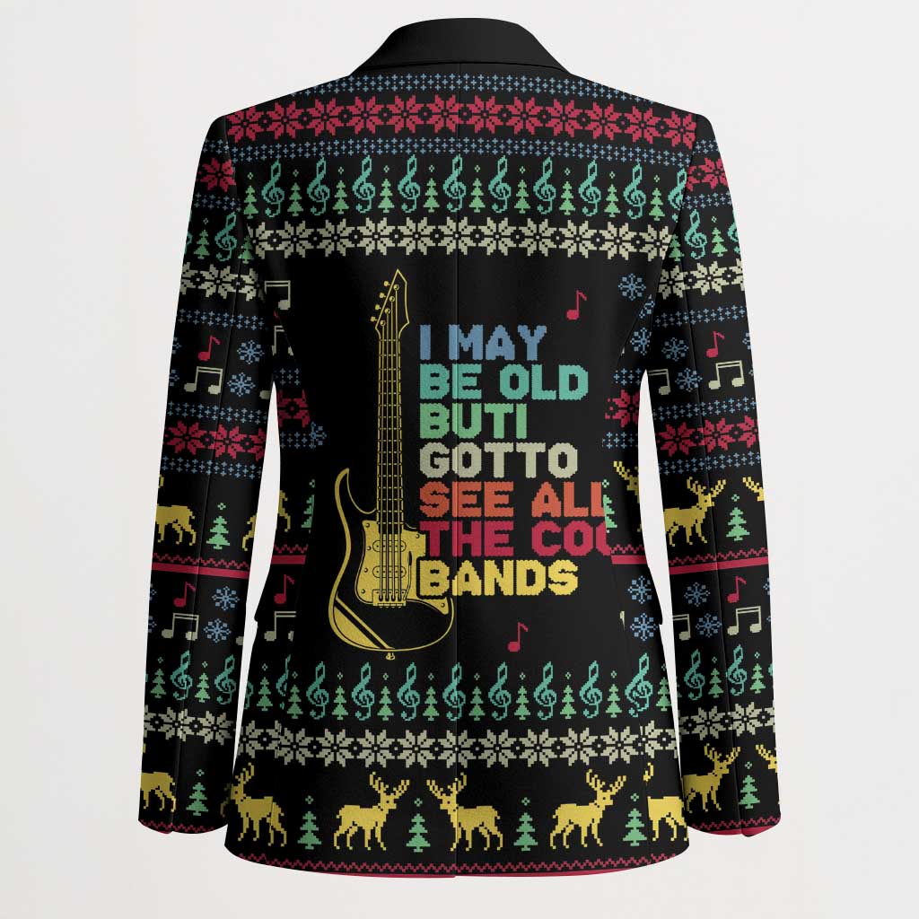 Christmas Vintage Guitar Blazer Xmas Holiday Patterns - Wonder Print Shop