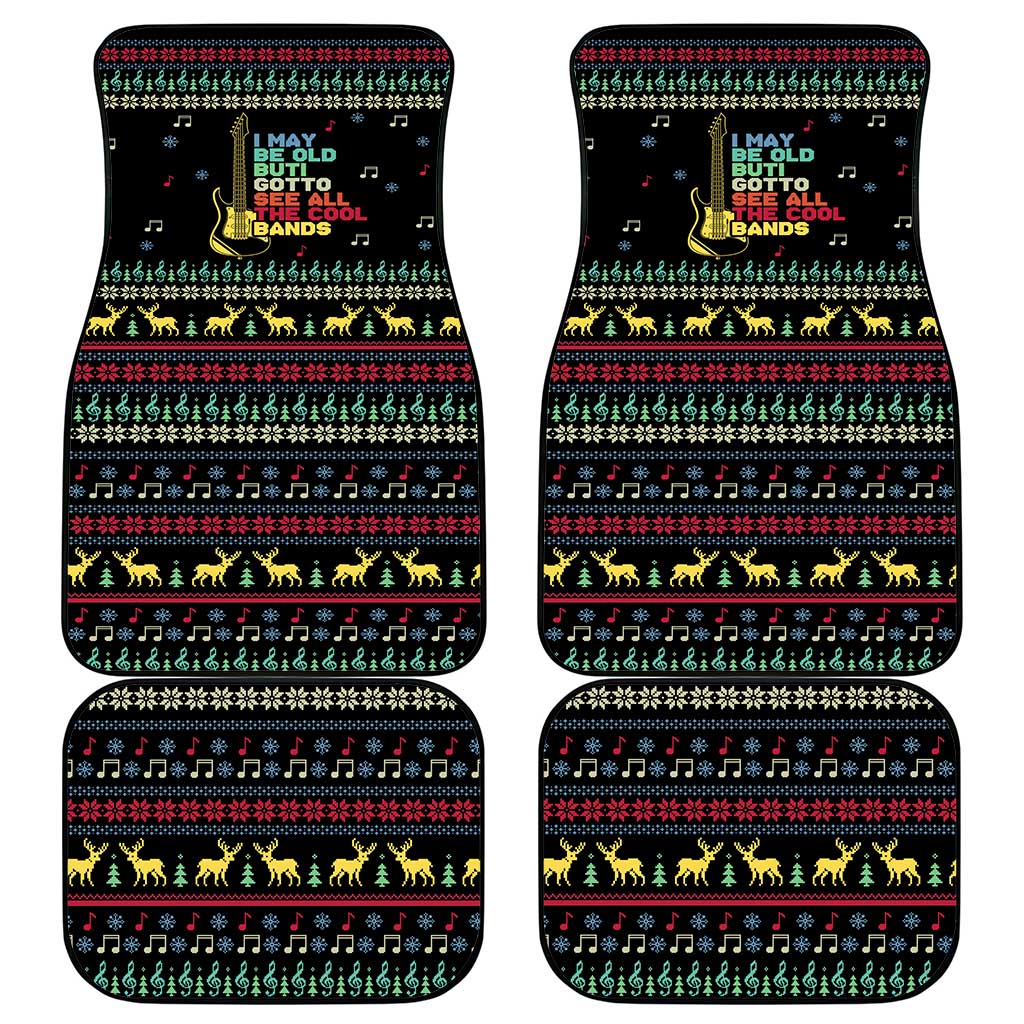 Christmas Vintage Guitar Car Mats Xmas Holiday Patterns - Wonder Print Shop