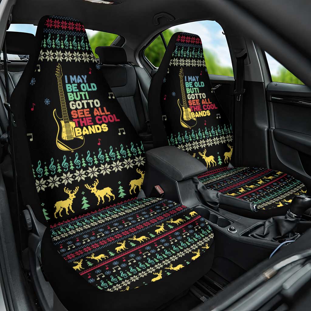 Christmas Vintage Guitar Car Seat Cover Xmas Holiday Patterns - Wonder Print Shop