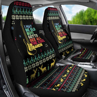 Christmas Vintage Guitar Car Seat Cover Xmas Holiday Patterns - Wonder Print Shop