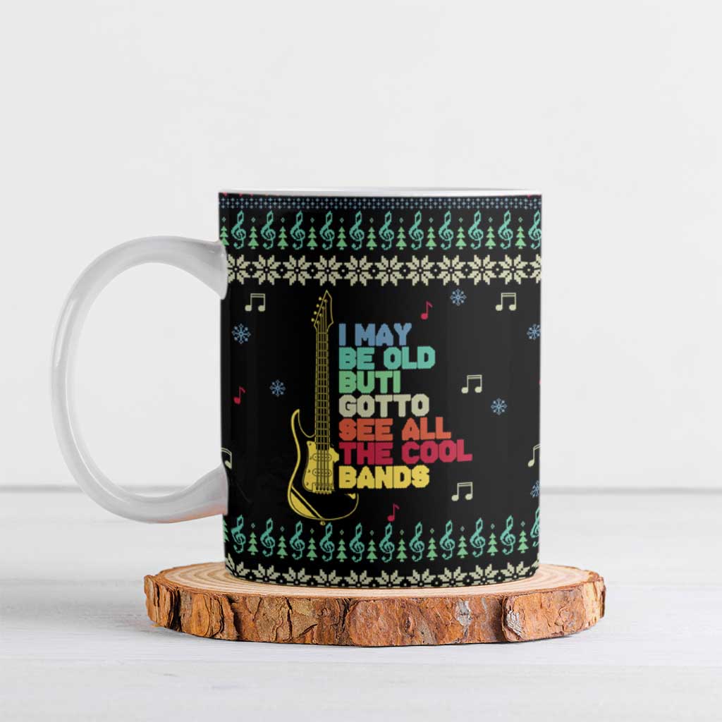 Christmas Vintage Guitar Ceramic Mug Xmas Holiday Patterns - Wonder Print Shop