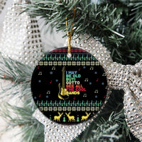 Christmas Vintage Guitar Ceramic Ornament Xmas Holiday Patterns - Wonder Print Shop