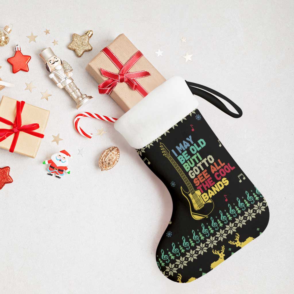Christmas Vintage Guitar Christmas Stocking Xmas Holiday Patterns - Wonder Print Shop