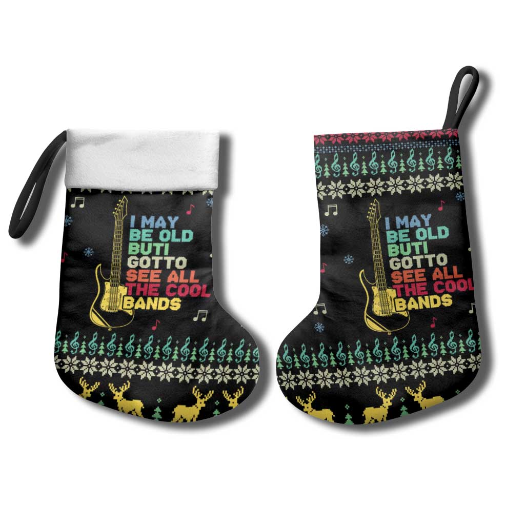 Christmas Vintage Guitar Christmas Stocking Xmas Holiday Patterns - Wonder Print Shop