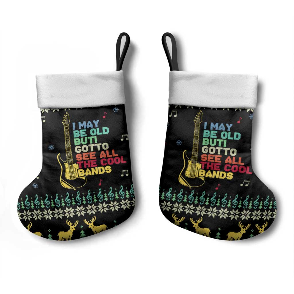Christmas Vintage Guitar Christmas Stocking Xmas Holiday Patterns - Wonder Print Shop