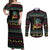 Christmas Vintage Guitar Couples Matching Off Shoulder Maxi Dress and Long Sleeve Button Shirt Xmas Holiday Patterns - Wonder Print Shop