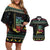Christmas Vintage Guitar Couples Matching Off Shoulder Short Dress and Hawaiian Shirt Xmas Holiday Patterns - Wonder Print Shop