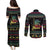 Christmas Vintage Guitar Couples Matching Puletasi and Long Sleeve Button Shirt Xmas Holiday Patterns - Wonder Print Shop