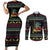Christmas Vintage Guitar Couples Matching Short Sleeve Bodycon Dress and Long Sleeve Button Shirt Xmas Holiday Patterns - Wonder Print Shop