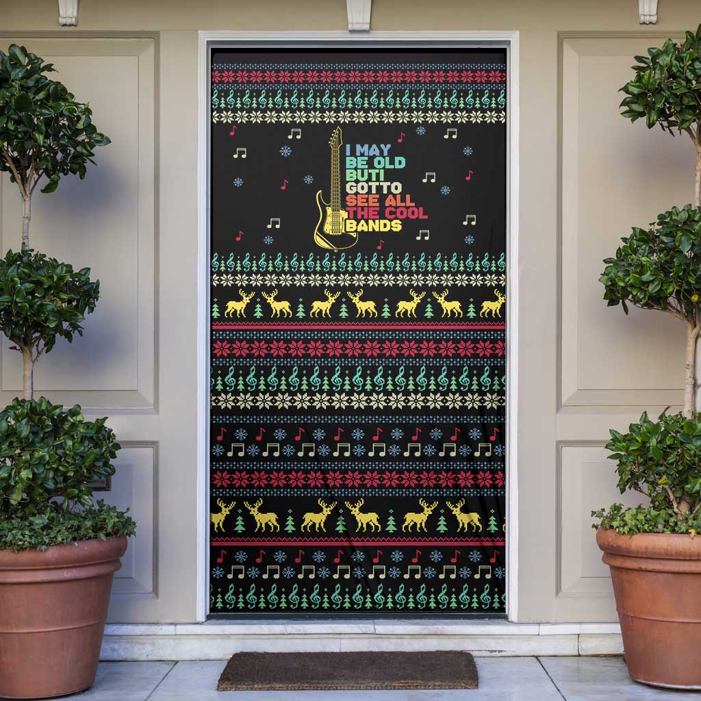 Christmas Vintage Guitar Door Cover Xmas Holiday Patterns - Wonder Print Shop