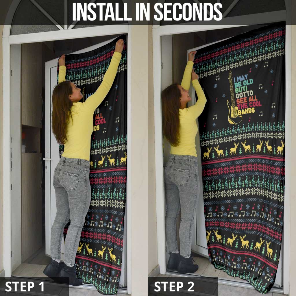 Christmas Vintage Guitar Door Cover Xmas Holiday Patterns - Wonder Print Shop