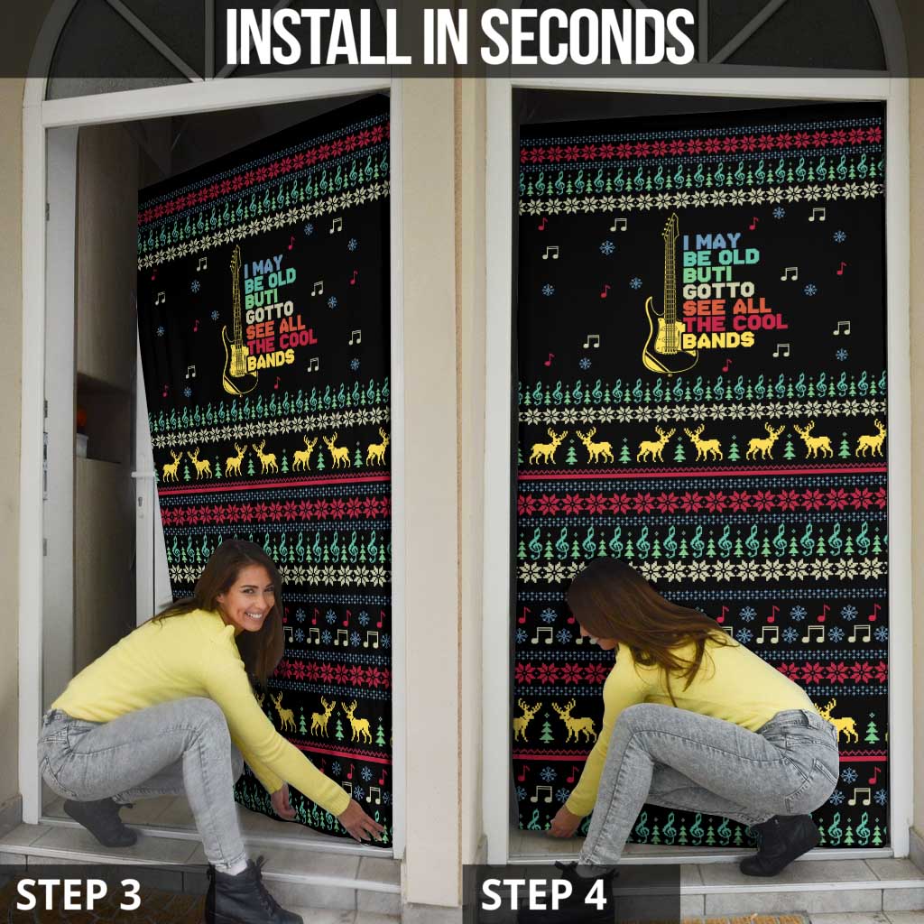 Christmas Vintage Guitar Door Cover Xmas Holiday Patterns - Wonder Print Shop