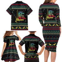 Christmas Vintage Guitar Family Matching Long Sleeve Bodycon Dress and Hawaiian Shirt Xmas Holiday Patterns - Wonder Print Shop