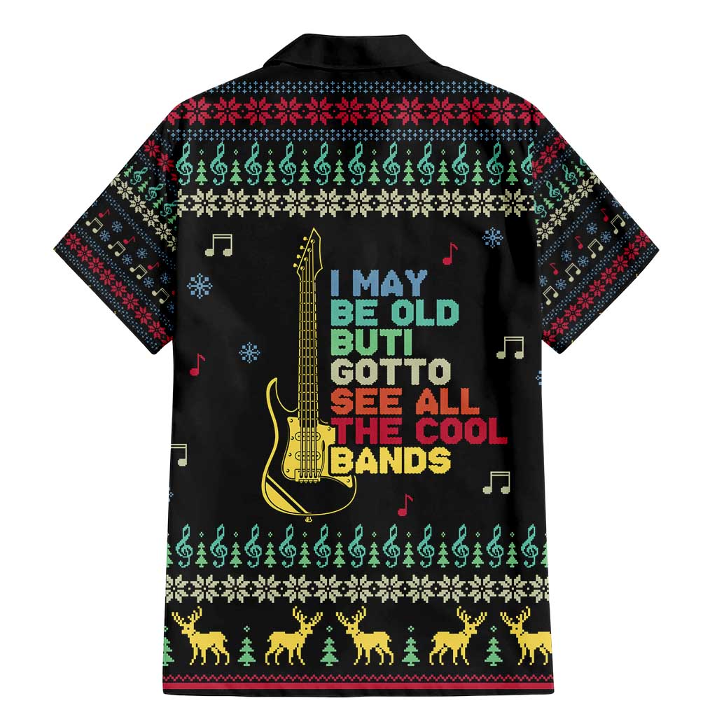 Christmas Vintage Guitar Family Matching Mermaid Dress and Hawaiian Shirt Xmas Holiday Patterns - Wonder Print Shop