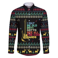 Christmas Vintage Guitar Family Matching Off The Shoulder Long Sleeve Dress and Hawaiian Shirt Xmas Holiday Patterns - Wonder Print Shop