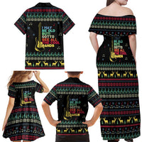 Christmas Vintage Guitar Family Matching Off Shoulder Maxi Dress and Hawaiian Shirt Xmas Holiday Patterns - Wonder Print Shop