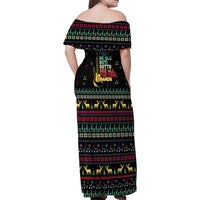 Christmas Vintage Guitar Family Matching Off Shoulder Maxi Dress and Hawaiian Shirt Xmas Holiday Patterns - Wonder Print Shop