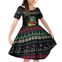 Christmas Vintage Guitar Family Matching Off Shoulder Short Dress and Hawaiian Shirt Xmas Holiday Patterns - Wonder Print Shop