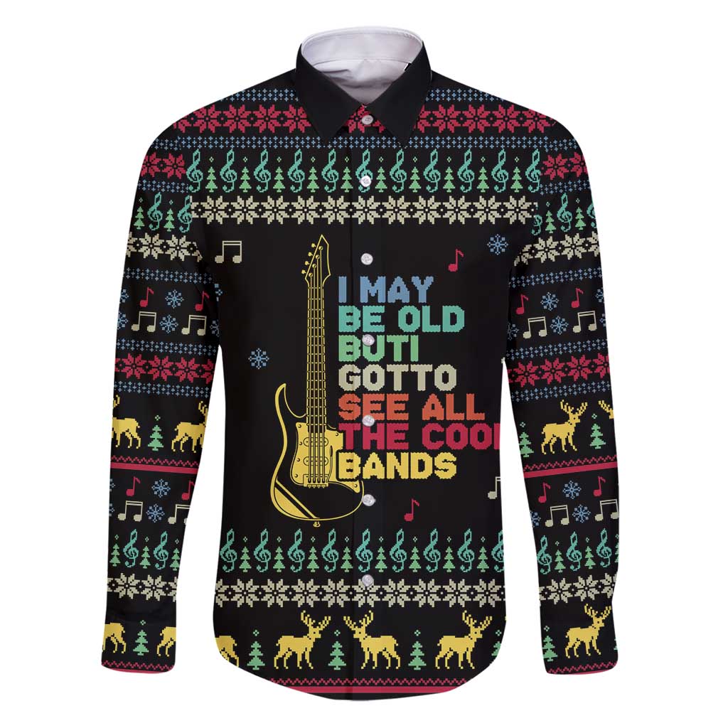 Christmas Vintage Guitar Family Matching Puletasi and Hawaiian Shirt Xmas Holiday Patterns - Wonder Print Shop
