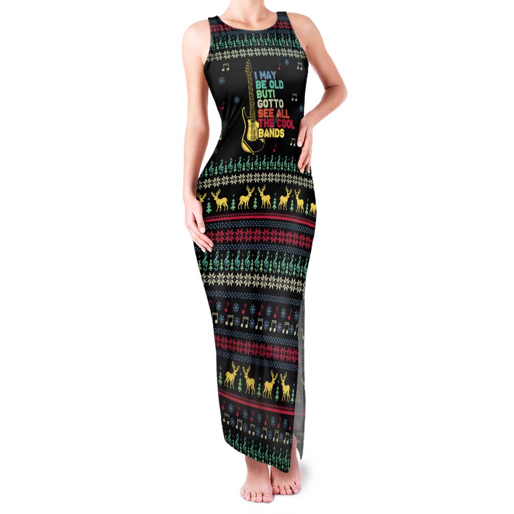 Christmas Vintage Guitar Family Matching Tank Maxi Dress and Hawaiian Shirt Xmas Holiday Patterns - Wonder Print Shop