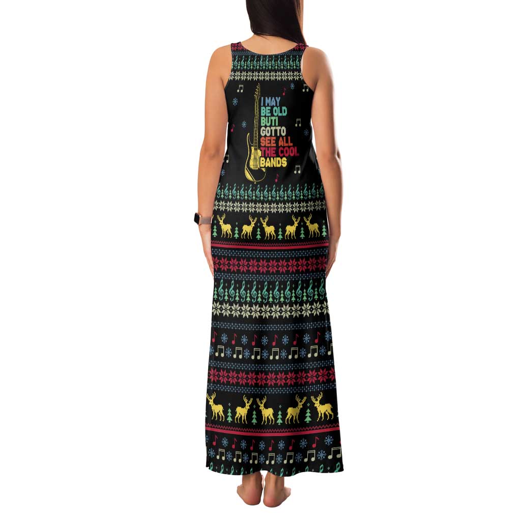 Christmas Vintage Guitar Family Matching Tank Maxi Dress and Hawaiian Shirt Xmas Holiday Patterns - Wonder Print Shop