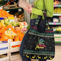 Christmas Vintage Guitar Grocery Bag Xmas Holiday Patterns - Wonder Print Shop