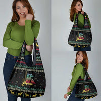 Christmas Vintage Guitar Grocery Bag Xmas Holiday Patterns - Wonder Print Shop