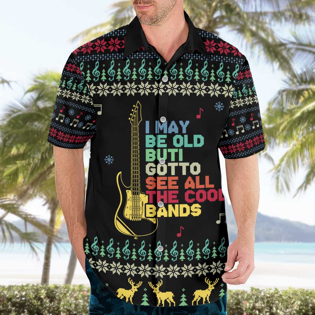 Christmas Vintage Guitar Hawaiian Shirt Xmas Holiday Patterns - Wonder Print Shop
