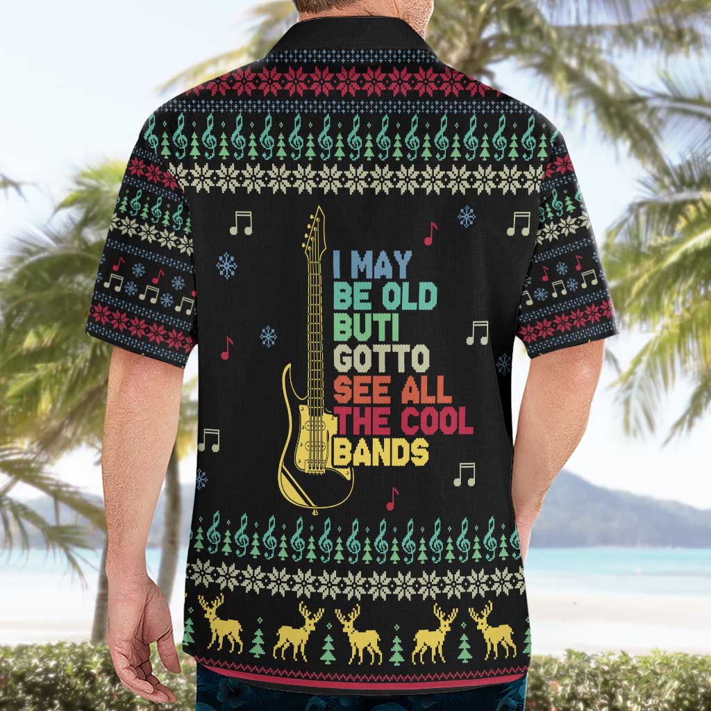 Christmas Vintage Guitar Hawaiian Shirt Xmas Holiday Patterns - Wonder Print Shop