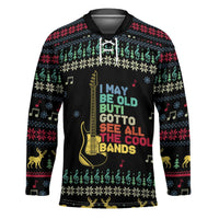 Christmas Vintage Guitar Hockey Jersey Xmas Holiday Patterns - Wonder Print Shop