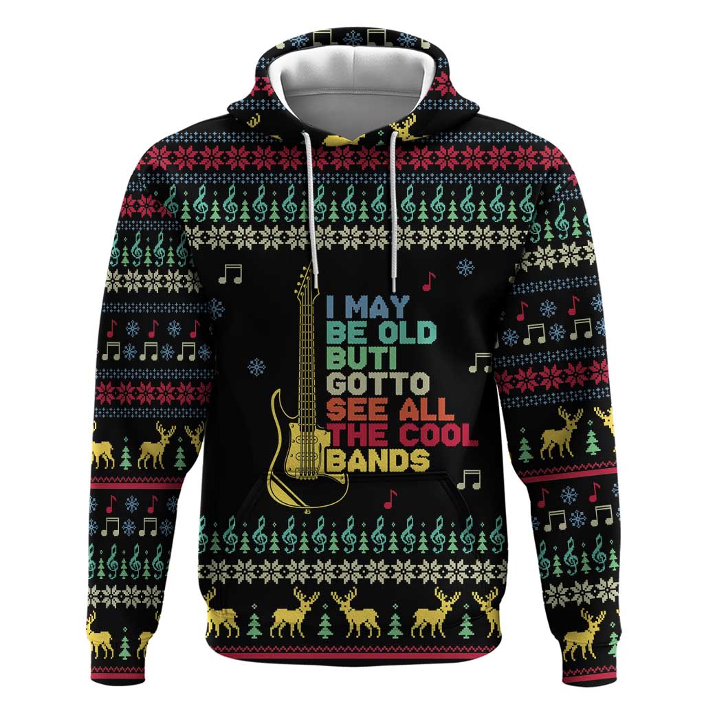 Christmas Vintage Guitar Hoodie Xmas Holiday Patterns - Wonder Print Shop