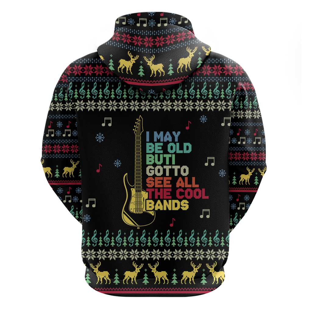Christmas Vintage Guitar Hoodie Xmas Holiday Patterns - Wonder Print Shop