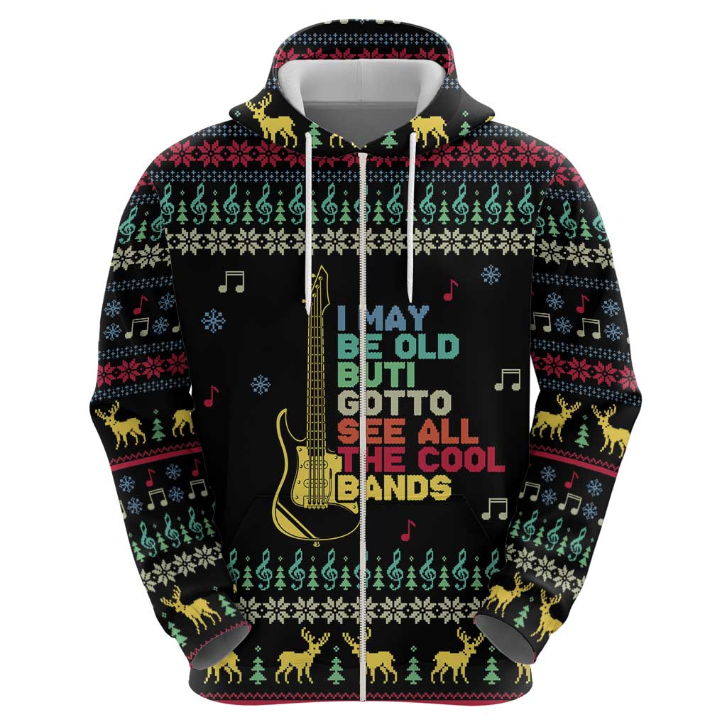 Christmas Vintage Guitar Hoodie Xmas Holiday Patterns - Wonder Print Shop