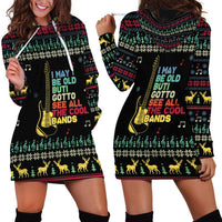 Christmas Vintage Guitar Hoodie Dress Xmas Holiday Patterns - Wonder Print Shop