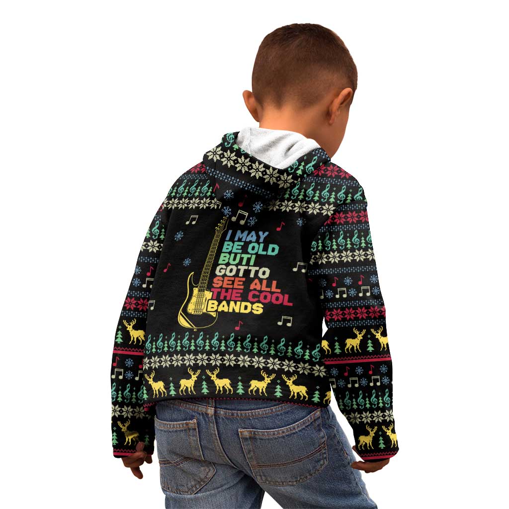 Christmas Vintage Guitar Kid Hoodie Xmas Holiday Patterns - Wonder Print Shop
