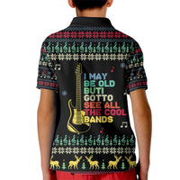 Christmas Vintage Guitar Kid Polo Shirt Xmas Holiday Patterns - Wonder Print Shop