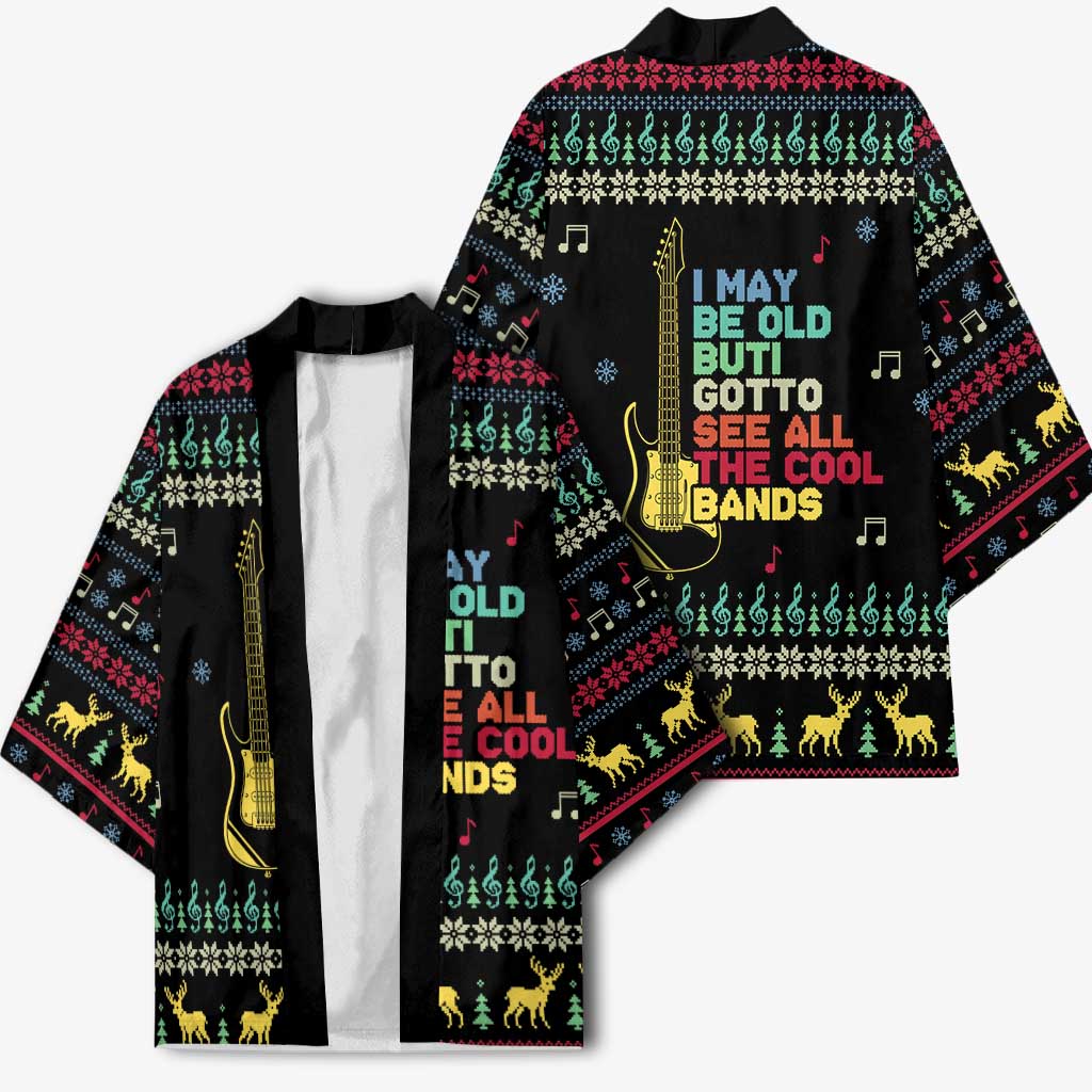Christmas Vintage Guitar Kimono Xmas Holiday Patterns - Wonder Print Shop