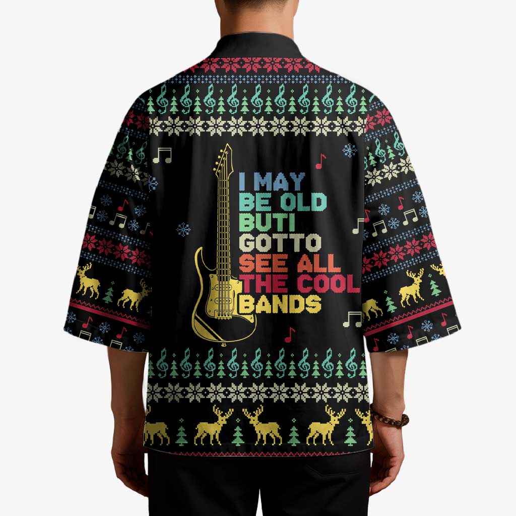 Christmas Vintage Guitar Kimono Xmas Holiday Patterns - Wonder Print Shop