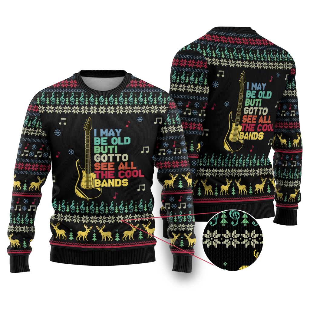 Christmas Vintage Guitar Ugly Christmas Sweater Xmas Holiday Patterns - Wonder Print Shop