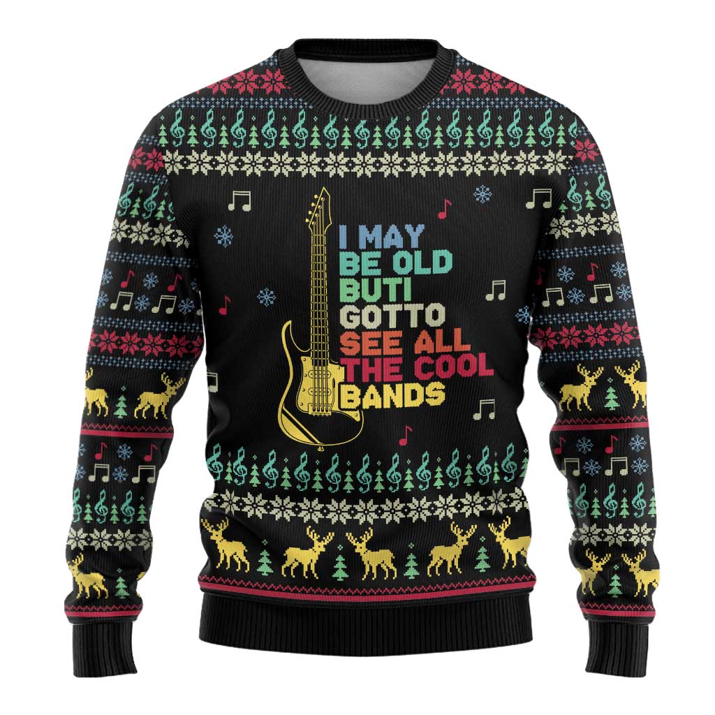 Christmas Vintage Guitar Ugly Christmas Sweater Xmas Holiday Patterns - Wonder Print Shop