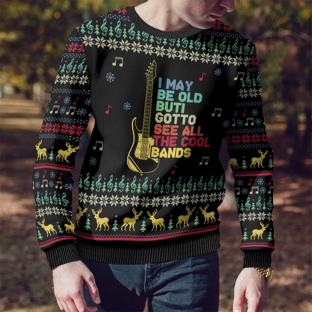 Christmas Vintage Guitar Ugly Christmas Sweater Xmas Holiday Patterns - Wonder Print Shop