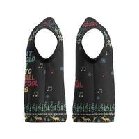 Christmas Vintage Guitar Christmas Knitted V-Neck Vest Xmas Holiday Patterns - Wonder Print Shop
