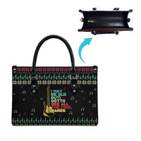Christmas Vintage Guitar Leather Bag Xmas Holiday Patterns - Wonder Print Shop